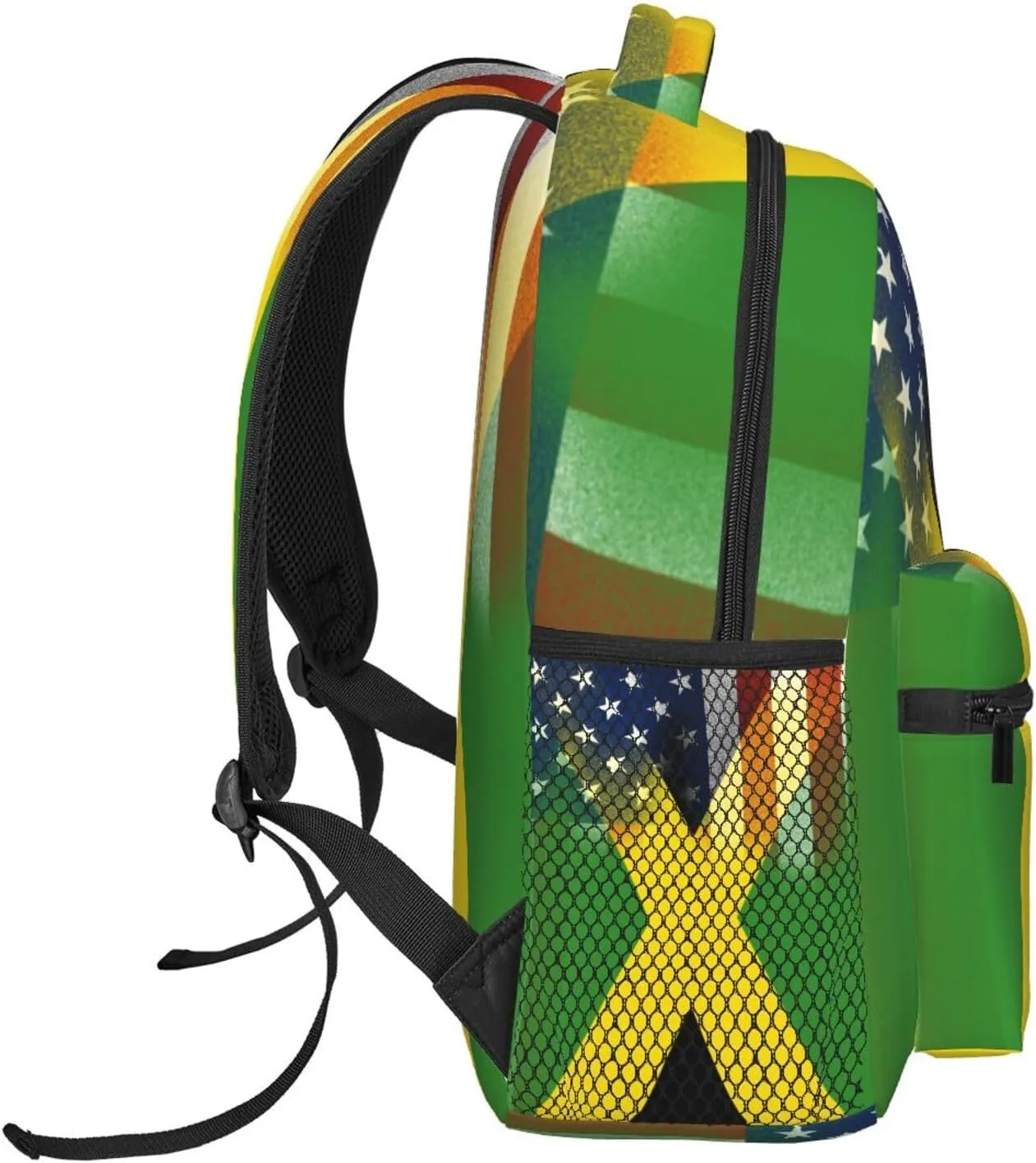 Jamaica with american Backpack Double Shoulder Bag 15 Inch Laptop Bagpack for Hiking Work Camping Travel