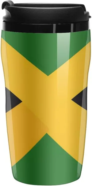 Jamaican Flag Coffee Mug with Lid Portable Tumbler Water Bottle for Travel Business 250ml