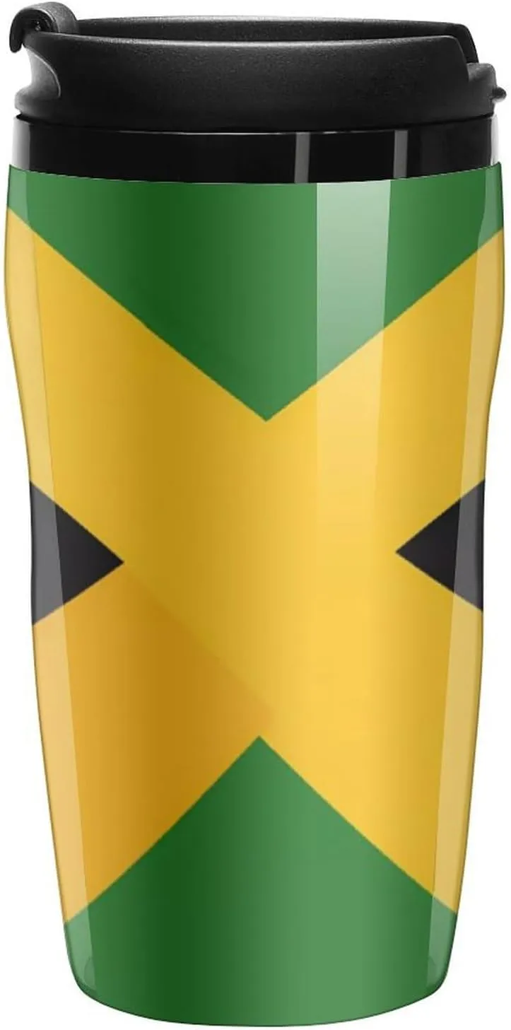 Jamaican Flag Coffee Mug with Lid Portable Tumbler Water Bottle for Travel Business 250ml