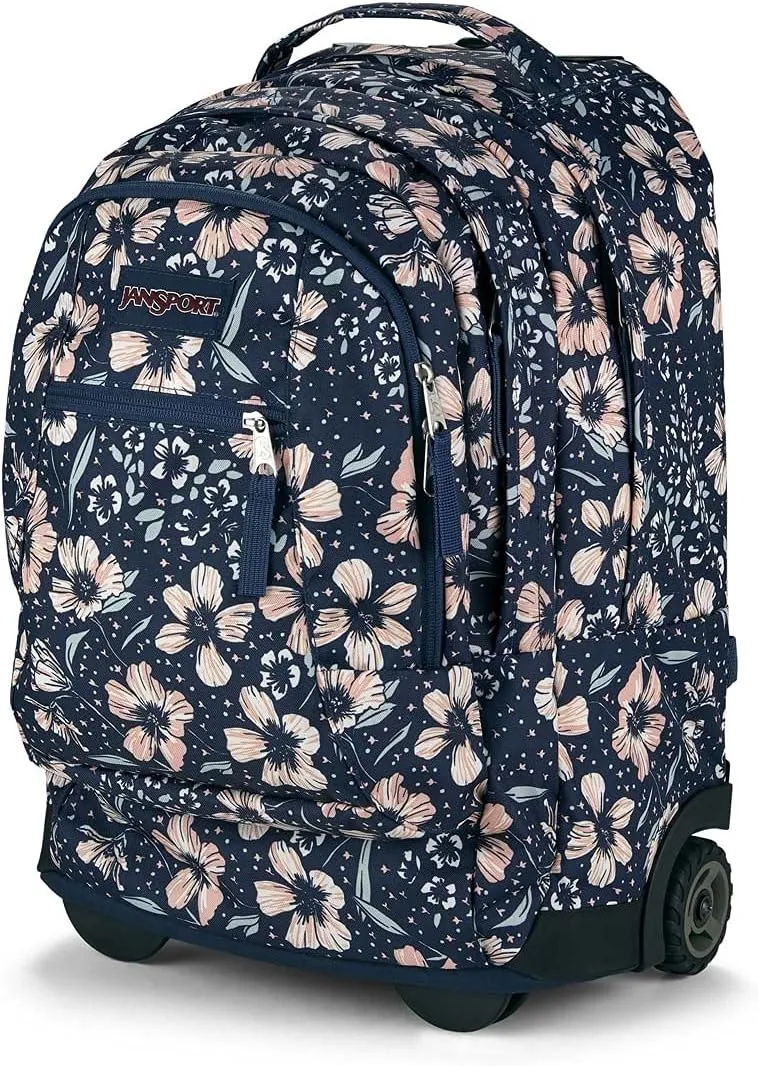 JanSport Driver 8 Rolling Backpack - Wheeled Travel Bag with 15-Inch Laptop Sleeve, One Size, Fields Of Paradise