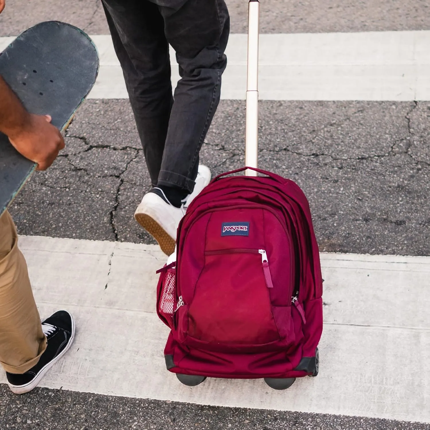 JanSport Driver 8 Rolling Backpack - Wheeled Travel Bag with 15-Inch Laptop Sleeve, One Size, Lucky Bandanna