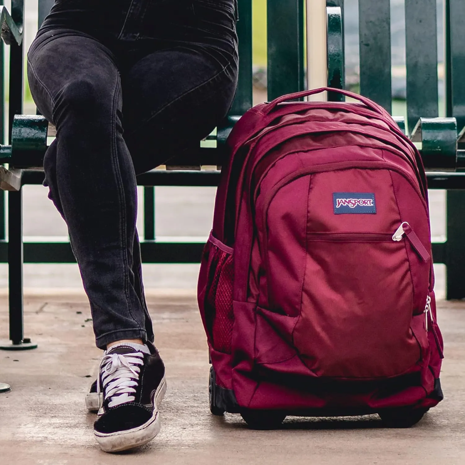 JanSport Driver 8 Rolling Backpack - Wheeled Travel Bag with 15-Inch Laptop Sleeve, One Size, Lucky Bandanna