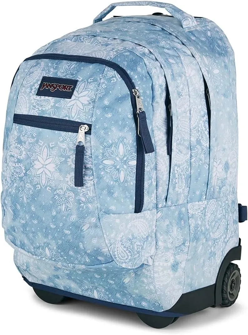 JanSport Driver 8 Rolling Backpack - Wheeled Travel Bag with 15-Inch Laptop Sleeve, One Size, Lucky Bandanna