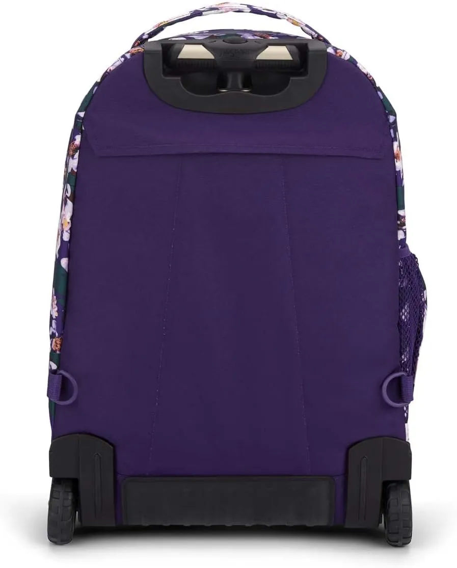 JanSport Driver 8 Rolling Backpack - Wheeled Travel Bag with 15-Inch Laptop Sleeve, One Size, Purple Petals