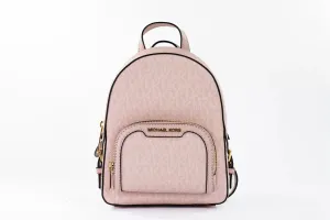 Jaycee Mini XS Leather Zip Pocket Backpack Powder Blush Pink