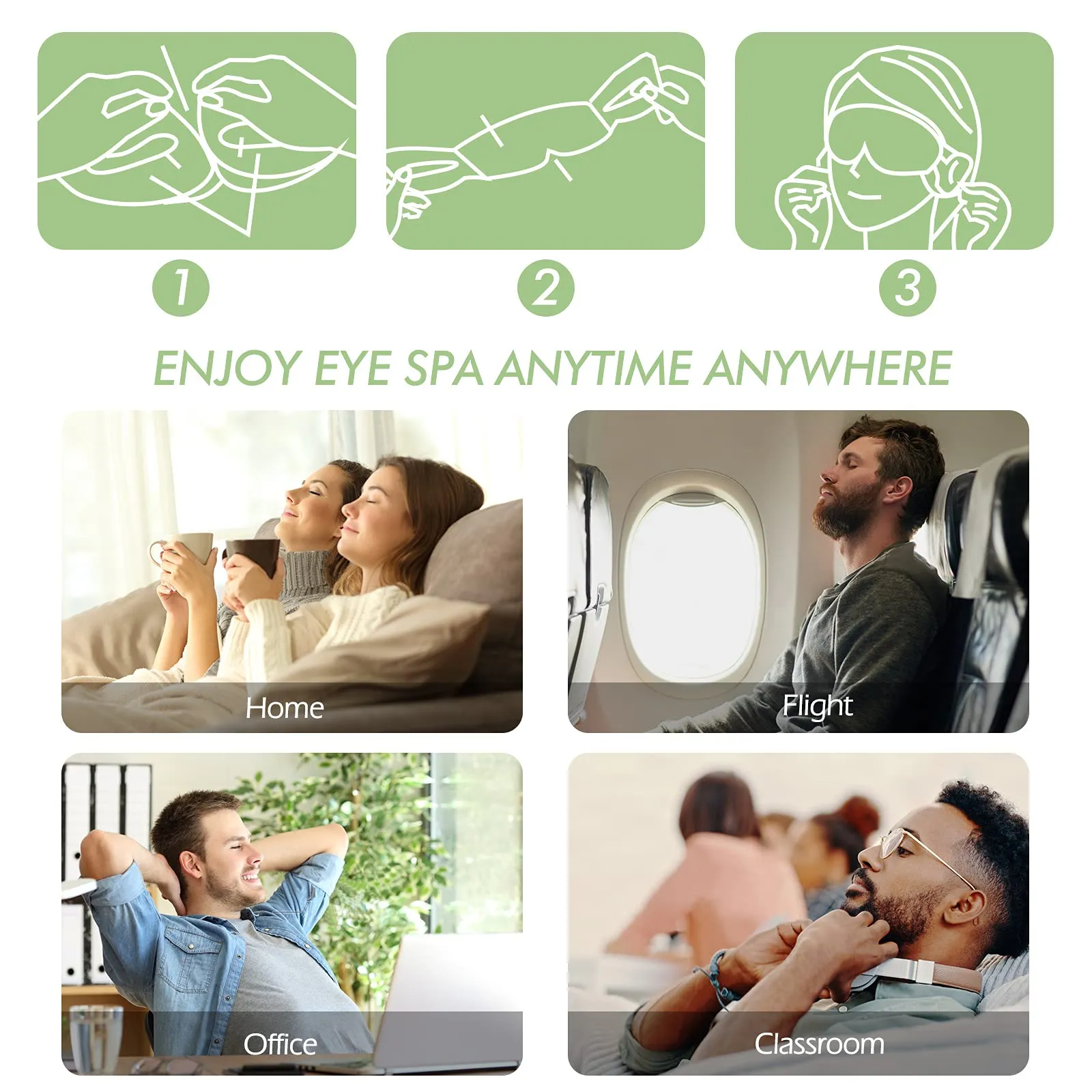 Jekeno Steam Eye Mask, 16 Packs Eye Masks for Dry Eyes, 40-60 Minutes Self Moist Warm Compress Heated Disposable Mask for Sleep, Spa Relaxing Trip Gifts, Travel Essentials for Women Men