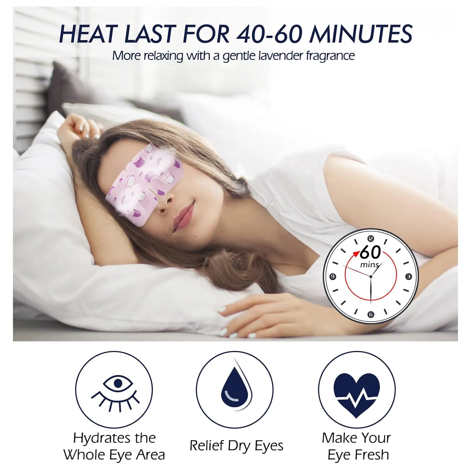 Jekeno Steam Eye Mask, 30 Packs Eye Masks for Dry Eyes, 40-60 Minutes Self Moist Warm Compress Heated Disposable Mask for Sleep, Spa Relaxing Trip Gifts, Travel Essentials for Women Men