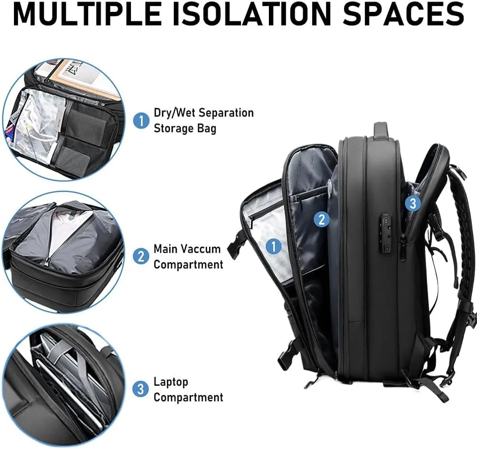 Jet Pack Pro Travel, Airback Backpack,Travel Smart With Vacuum Compression & Waterproof Design(Blue-Air pump)