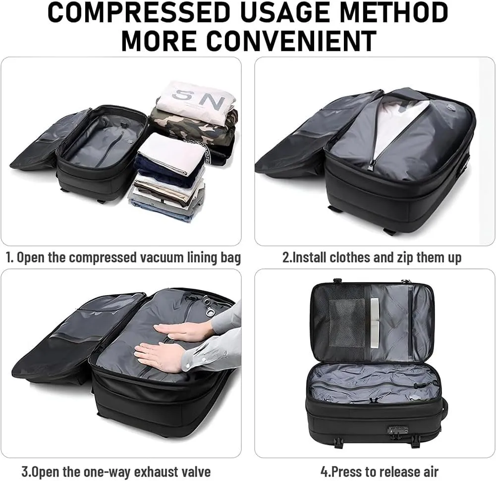 Jet Pack Pro Travel, Airback Backpack,Travel Smart With Vacuum Compression & Waterproof Design(Blue-Air pump)