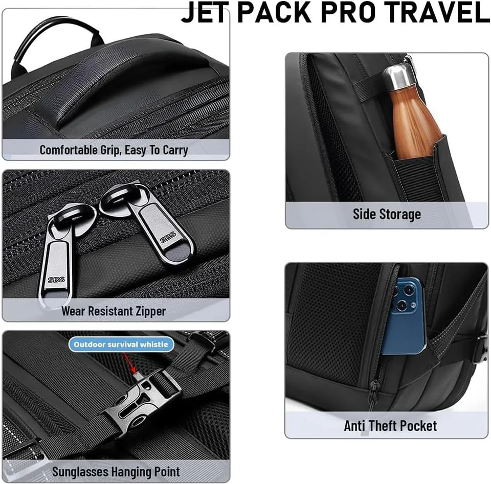 Jet Pack Pro Travel, Airback Backpack,Travel Smart With Vacuum Compression & Waterproof Design(Blue-Air pump)