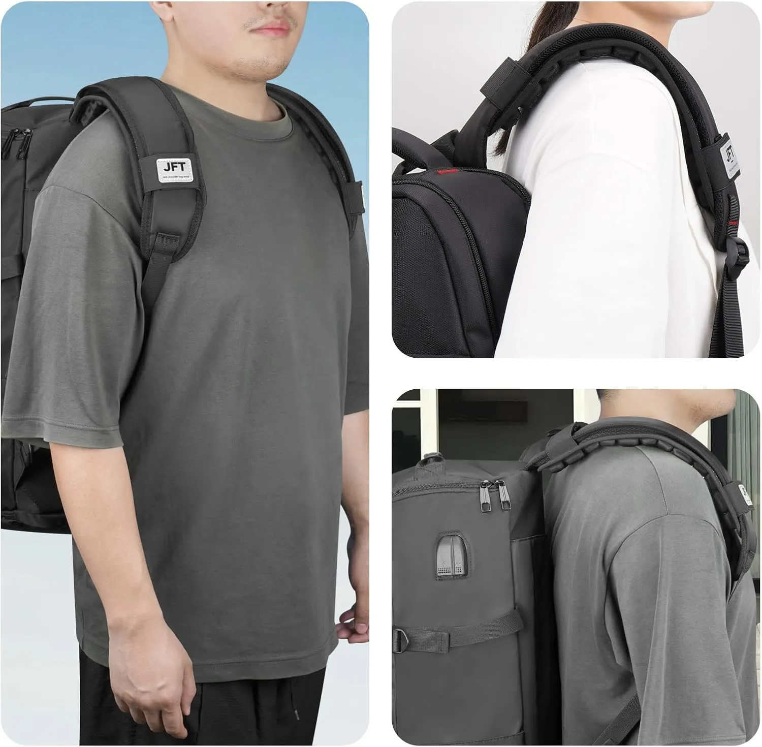 JFT Shoulder Strap Pad of 3D Air Cushion, Backpack Accessories, Non-Slip Shoulder Strap Pad, for Hiking and Camping Bags