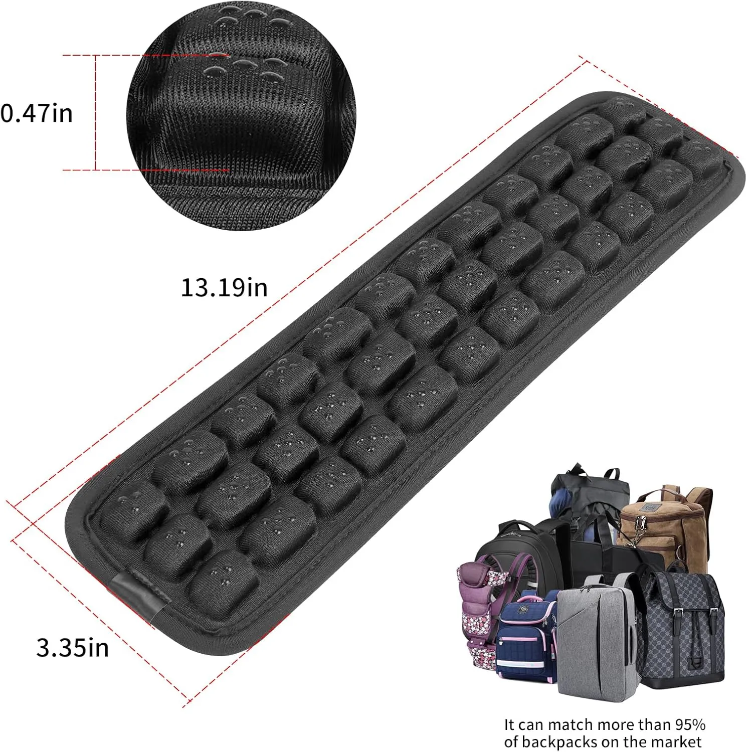JFT Shoulder Strap Pad of 3D Air Cushion, Backpack Accessories, Non-Slip Shoulder Strap Pad, for Hiking and Camping Bags