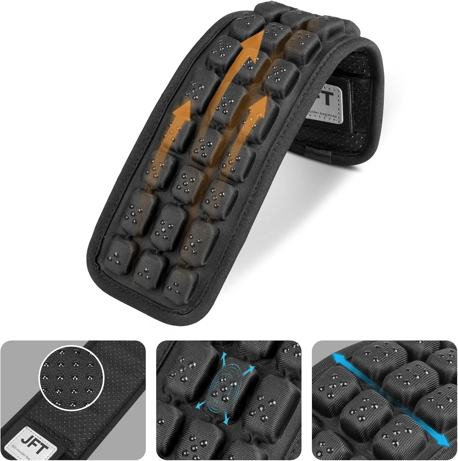 JFT Shoulder Strap Pad of 3D Air Cushion, Backpack Accessories, Non-Slip Shoulder Strap Pad, for Hiking and Camping Bags