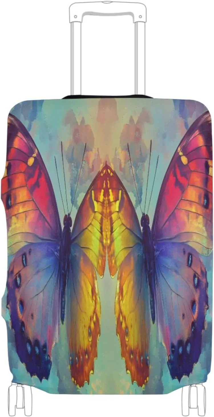 Joisal Colors Butterflies Luggage Cover Protector Tsa Approved Fit 18-32 Inch Luggage Identifiers