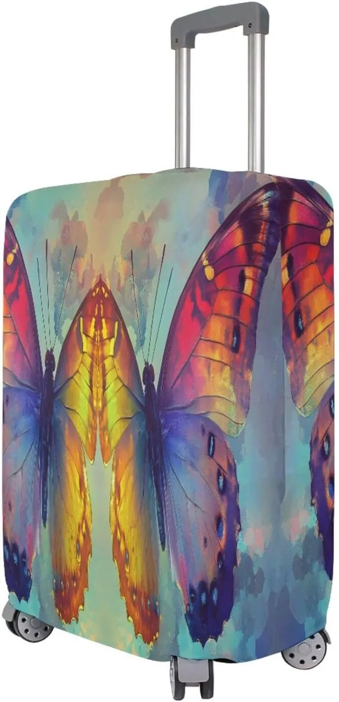 Joisal Colors Butterflies Luggage Cover Protector Tsa Approved Fit 18-32 Inch Luggage Identifiers