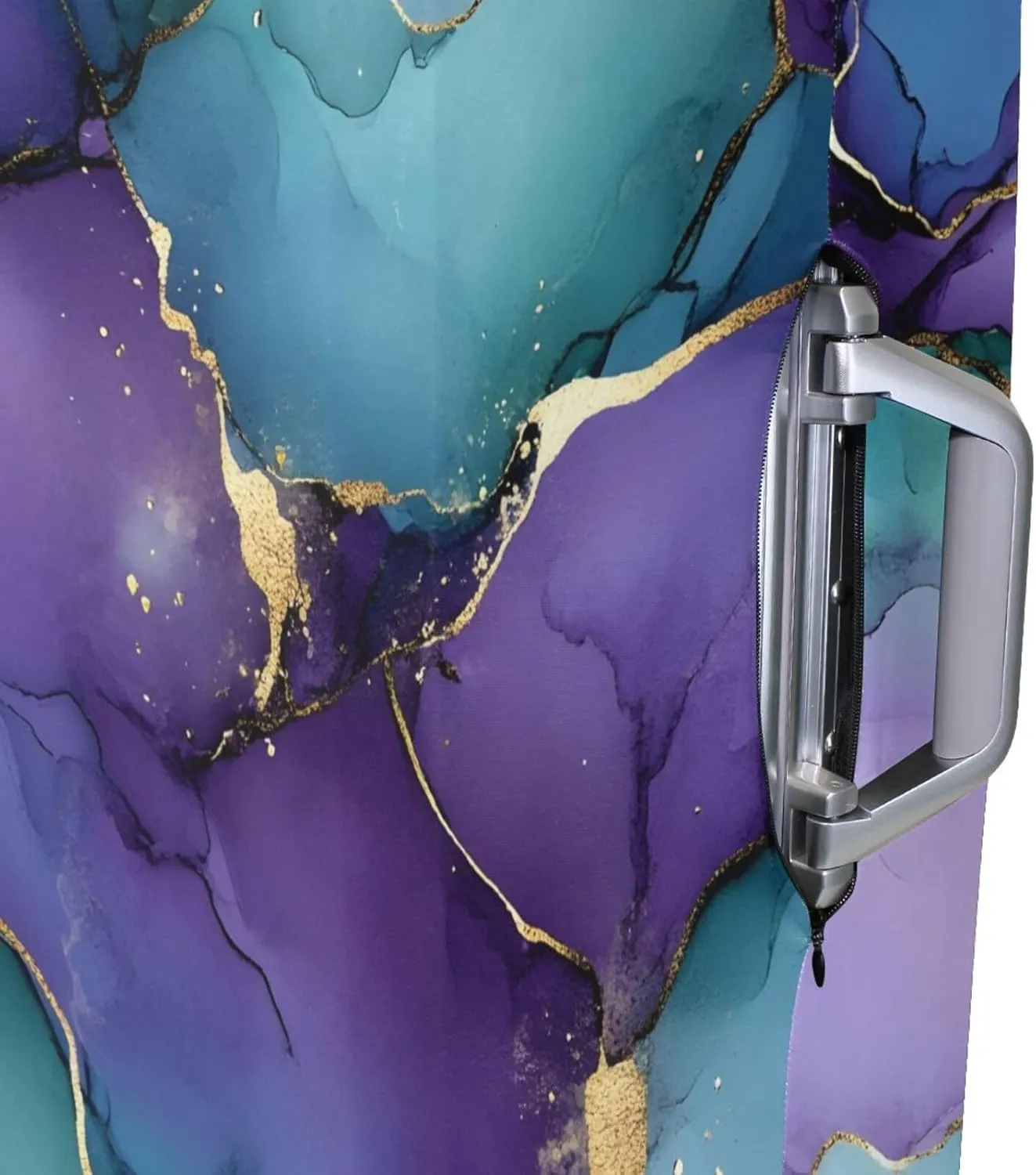 Joisal Marble Purple Gold Carry on Luggage Cover Fit 18-32 Inch Luggage, Travel Essential