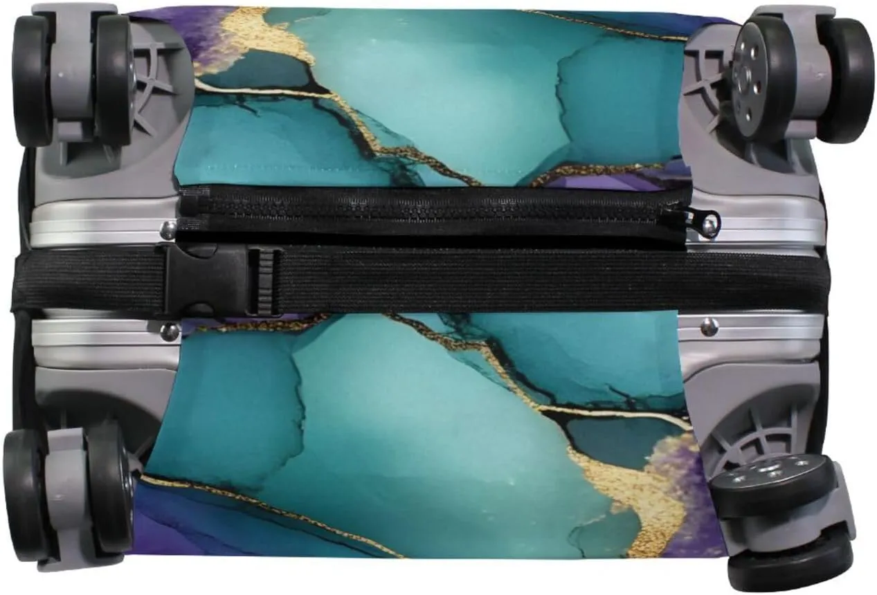 Joisal Marble Purple Gold Carry on Luggage Cover Fit 18-32 Inch Luggage, Travel Essential