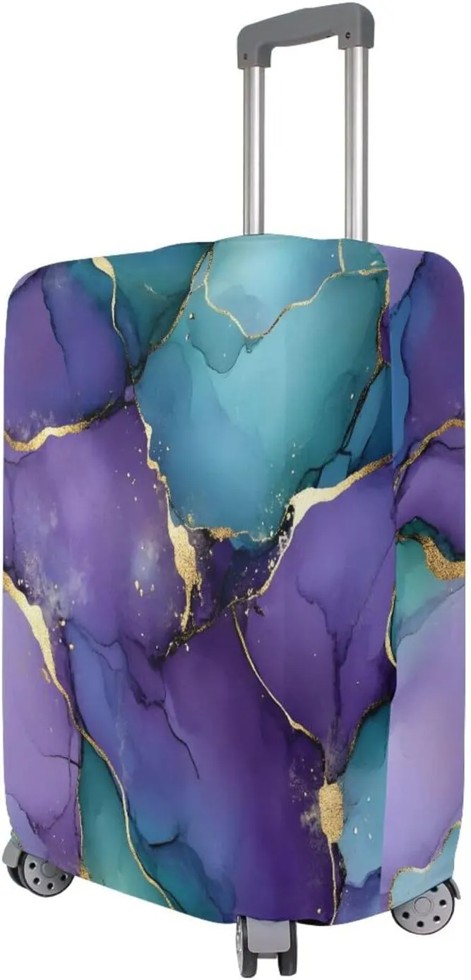 Joisal Marble Purple Gold Carry on Luggage Cover Fit 18-32 Inch Luggage, Travel Essential