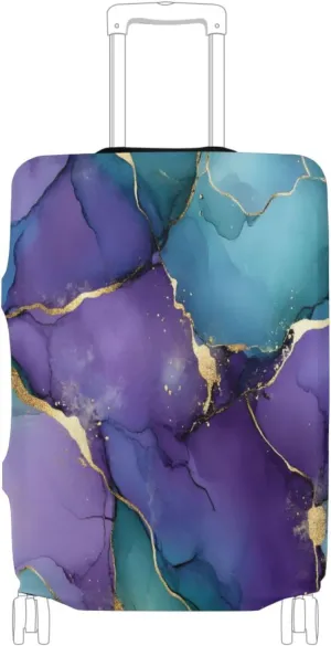 Joisal Marble Purple Gold Carry on Luggage Cover Fit 18-32 Inch Luggage, Travel Essential