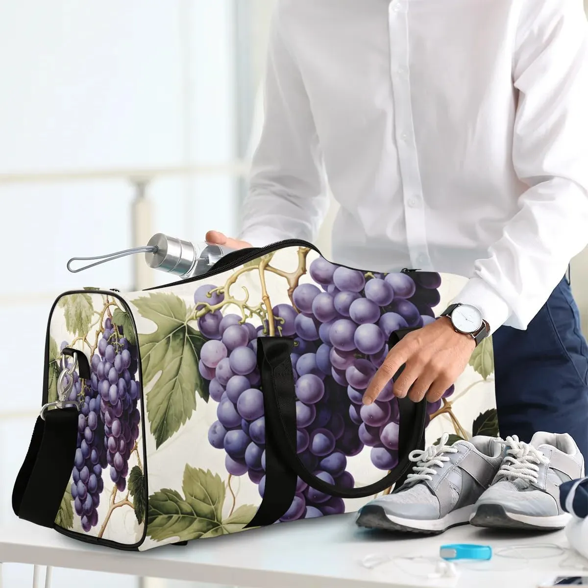 Juicy Grape Foldable Lightweight Duffle Bag for Travel - Waterproof Carry On Bags for Airplanes, Travel Duffel Bags for Gym, Weekend