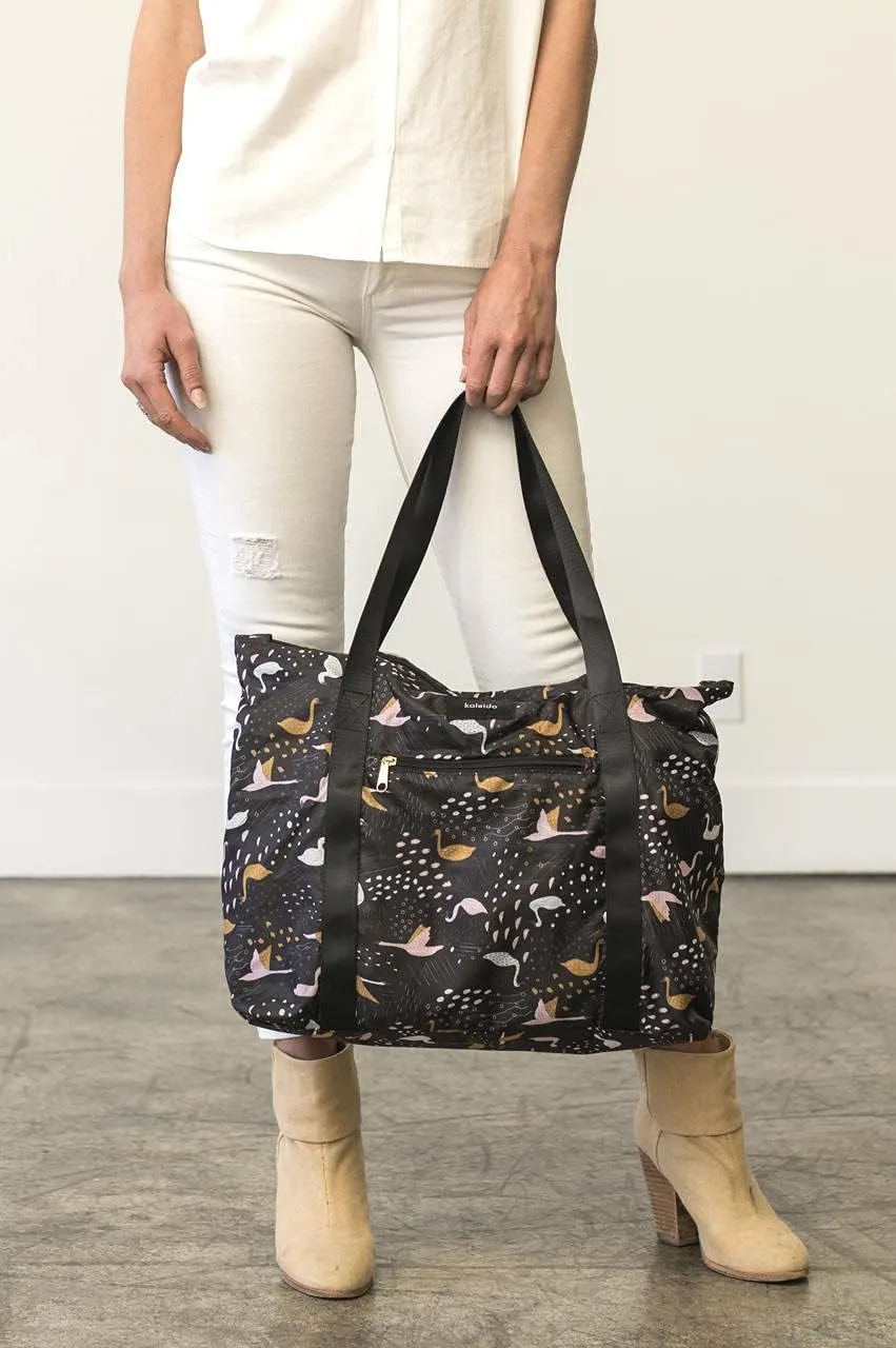 KALEIDO Stylish Lightweight Packable Foldable Tote Bag Water Resistant, Convenient, Airport Friendly