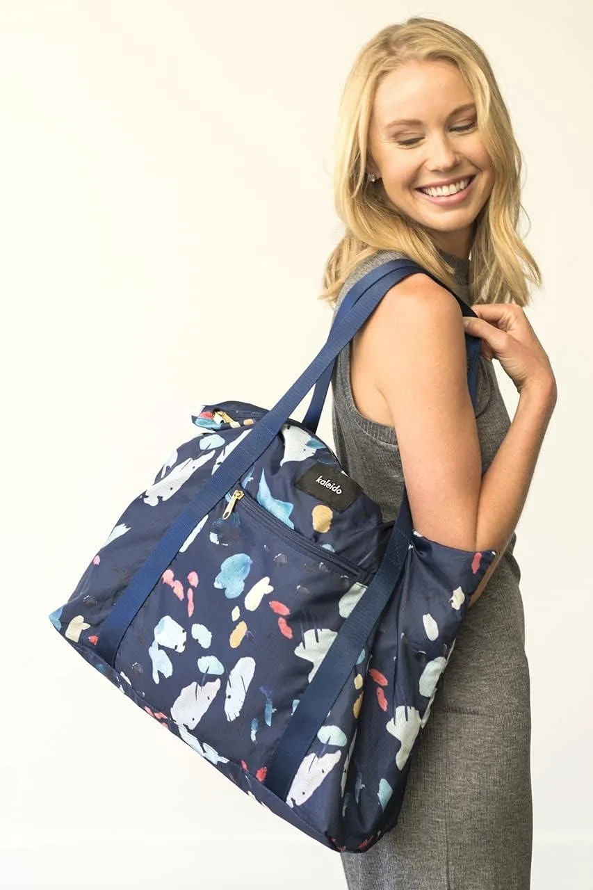 KALEIDO Stylish Lightweight Packable Foldable Tote Bag Water Resistant, Convenient, Airport Friendly
