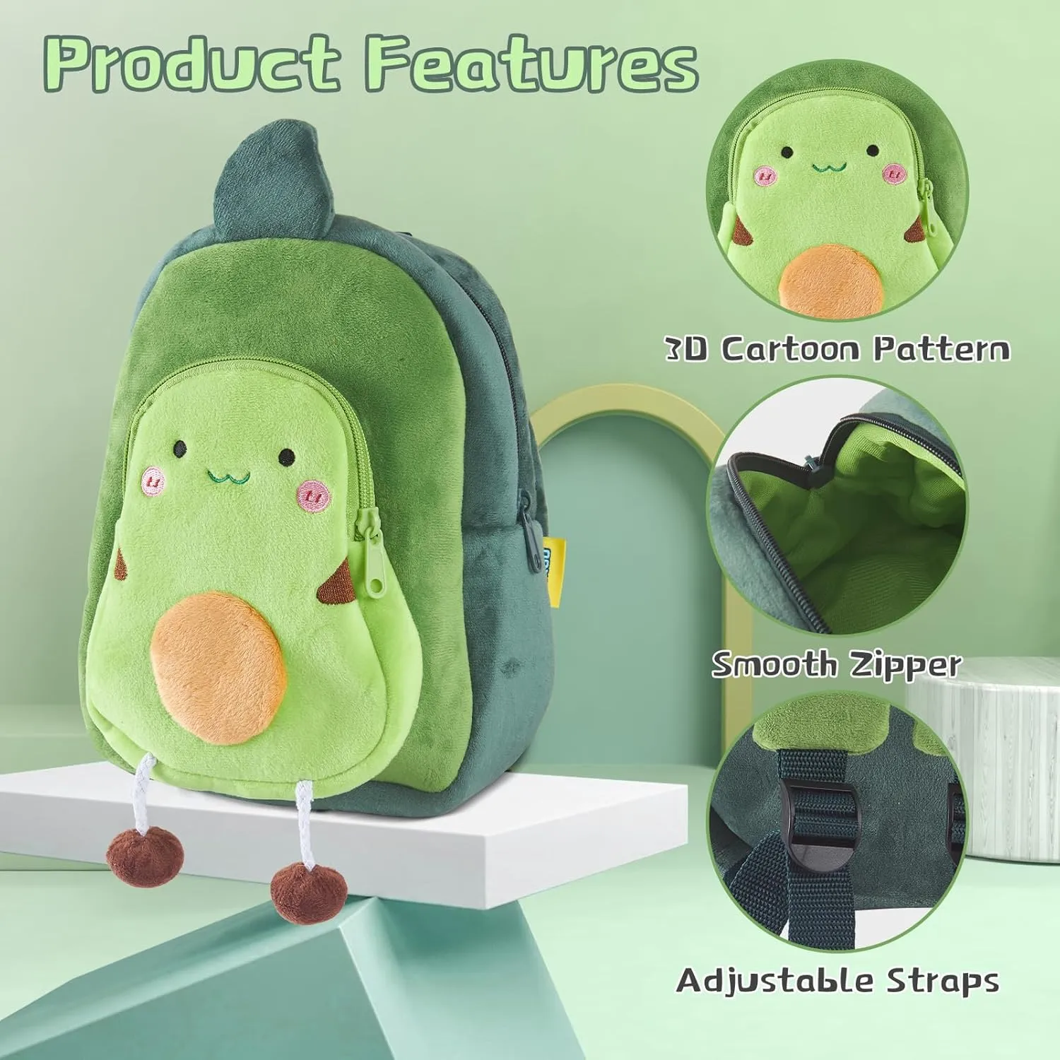 Kids Backpack for Boys Girls, Cute Toddler Backpack Preschool Kindergarten Child Bookbag, Mini Travel Bag for Ages 2-6 Year Old Birthday Gift