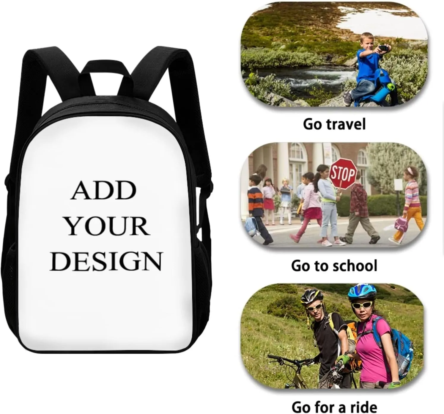 Kids Backpack Set of 3 School Bag Lunch Bag Pencil Case 17 Inche Bookbag You Can Add Your Photo Name Cute Kindergarten Backpacks for Teens Girls Elementary Students