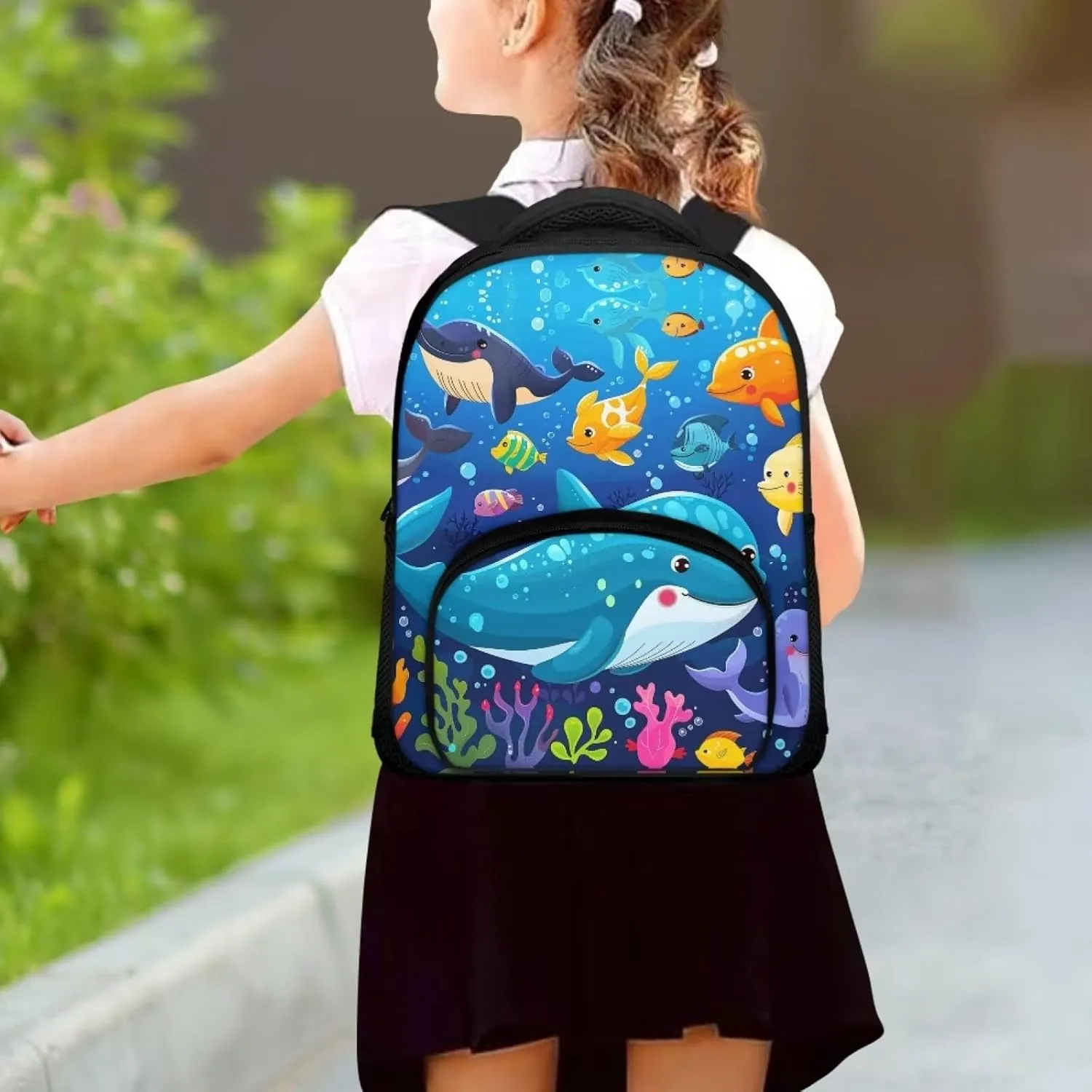 Kids Backpacks, 12 inch Cartoon Sea Animals Lightweight Preschool Elementary School Backpack for Boys Girls, CZA61