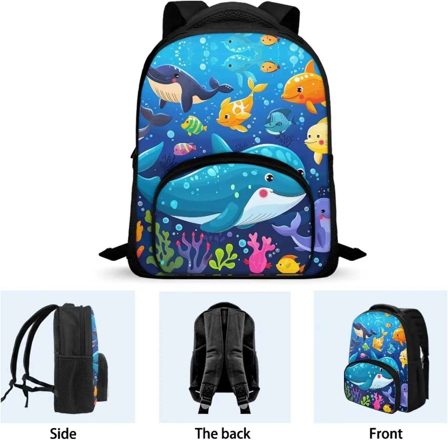 Kids Backpacks, 12 inch Cartoon Sea Animals Lightweight Preschool Elementary School Backpack for Boys Girls, CZA61