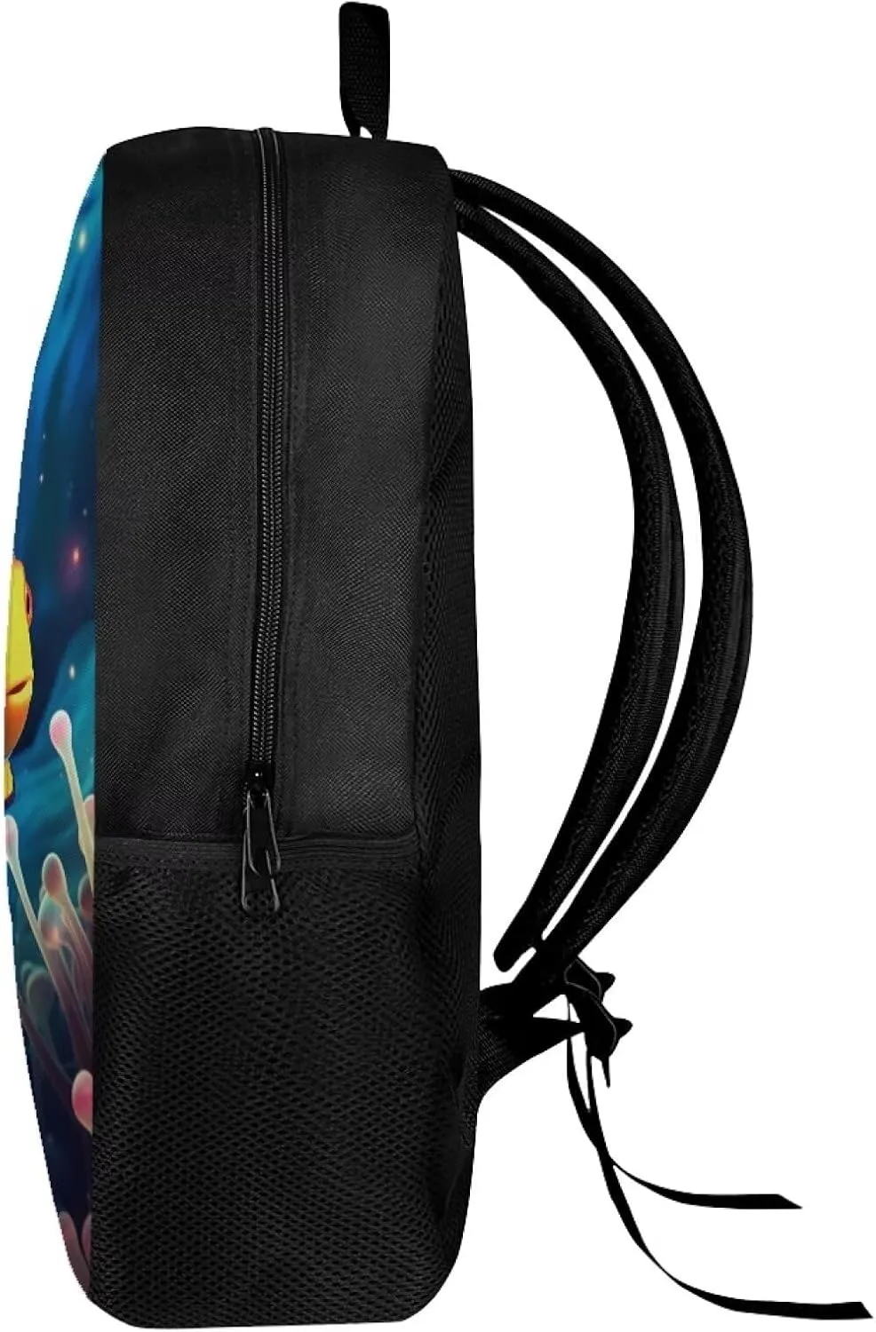 Kids Cute Animal School Backpack 17 Inch Black Lightweight Sturdy Soft Padded Clown Fish Backpack for Girls Boys Trendy Personalized Bookbag with Mesh Pocket Children Travel Outing Daypack