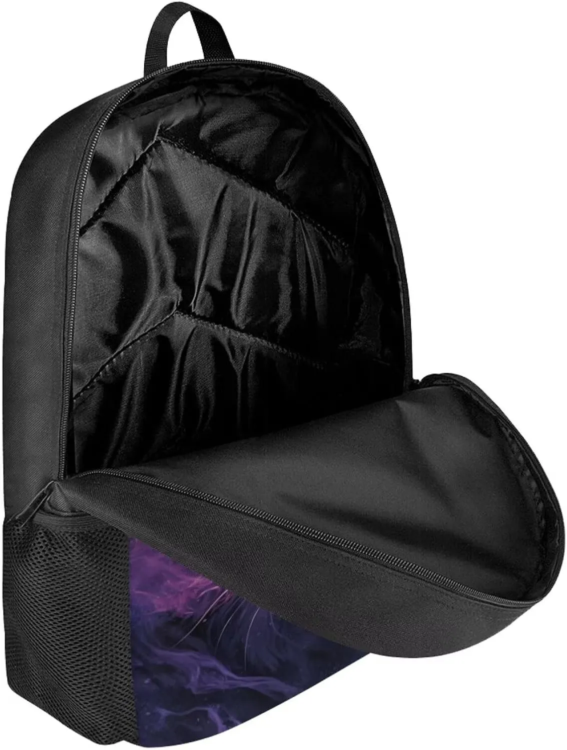 Kids Cute Animal School Backpack 17 Inch Black Lightweight Sturdy Soft Padded Cool Tiger Backpack for Girls Boys Trendy Personalized Bookbag with Mesh Pocket Children Travel Outing Daypack