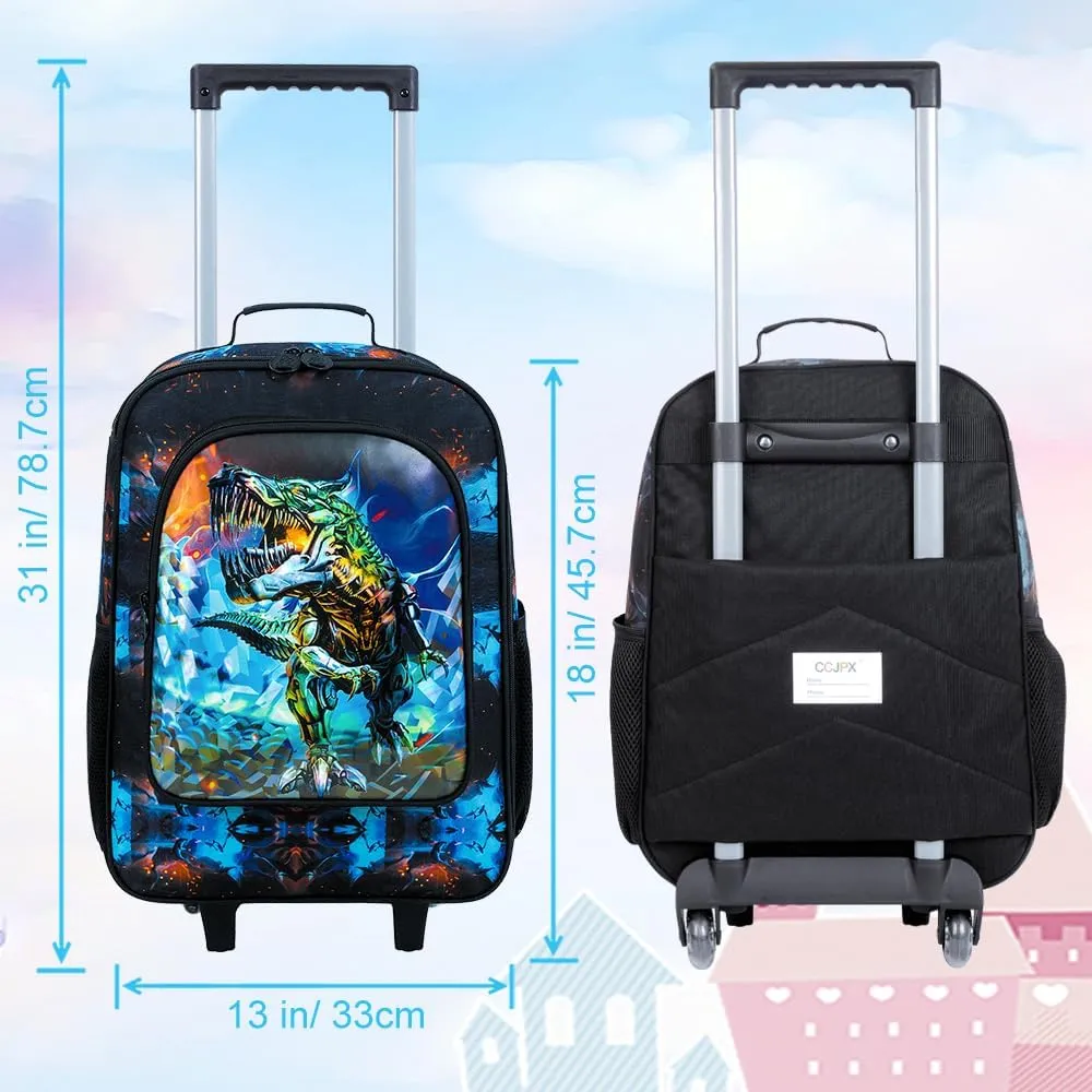 Kids Luggage for Boys and Girls, Cute Dinosaur Unicorn Rolling Wheels Suitcase for Toddler Children