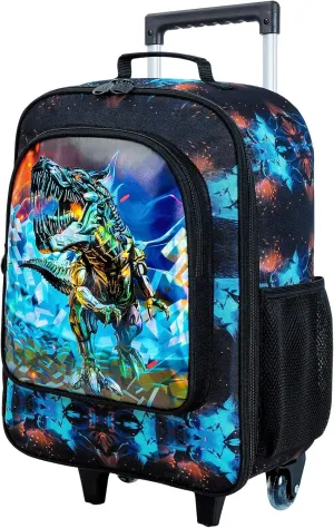 Kids Luggage for Boys and Girls, Cute Dinosaur Unicorn Rolling Wheels Suitcase for Toddler Children