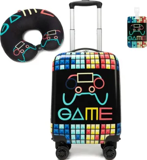 Kid’s Luggage Set 2 Piece Suitcase Set 16’’ Hardside Luggage with Spinner Wheels Girls Boys Carry on Luggage Travel Rolling Luggage Airline Approved