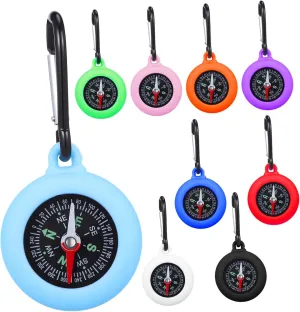 Kisangel 9pcs Mini Orienteering Compass with Carabiner Portable and Lightweight Navigation Tools for Hiking Camping and Outdoor Adventures Weather Resistant and Reliable Direction Guidance