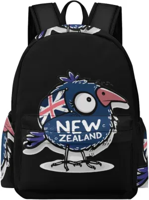 Kiwi Bird New Zealands Flag Mini Backpack Cute Shoulder Bag Small Laptop Bag Travel Daypack for Men Women