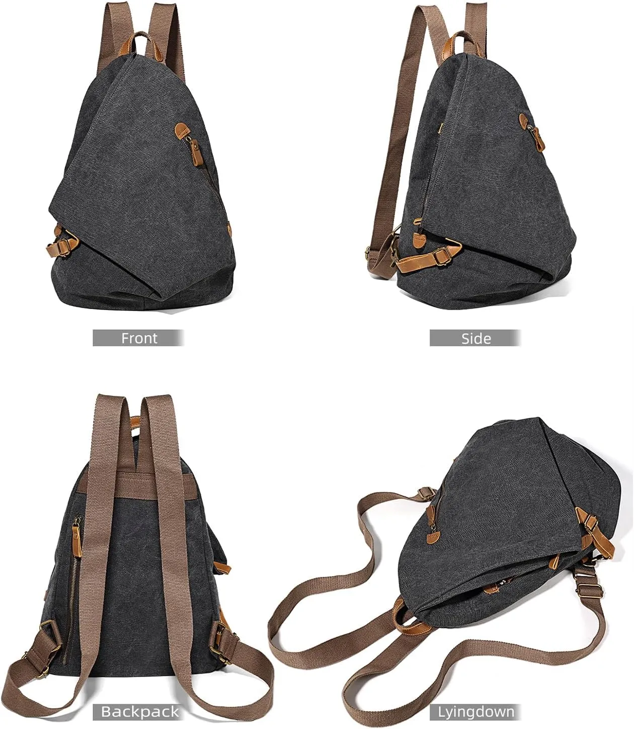 KL928 Canvas Vintage Backpack – Large Casual Daypack Outdoor Travel Rucksack Hiking Backpacks for Men Women