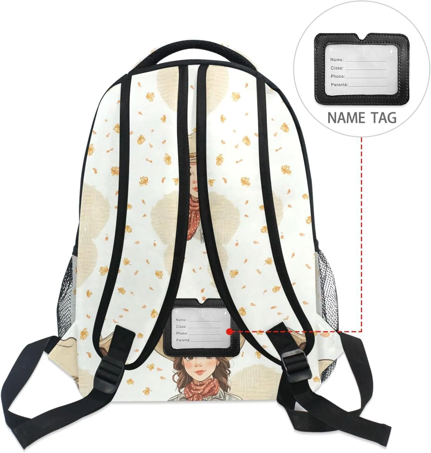 KLL Fun Backpack for Teens Boys Girls Fashion Carry On Backpacks with Chest Strap for College Work Western Cowboy Cowgirl