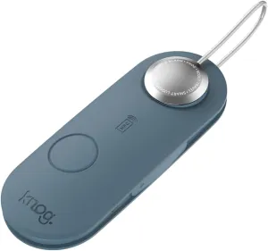 Knog Scout iOS Smart Tag, Tracker & 85d Alarm – Rechargeable Luggage Tag Compatible with iOS App & Apple Find My, Digital Contact Info, Remote Chime, Low Battery Alerts, Water-Resistant, Blue