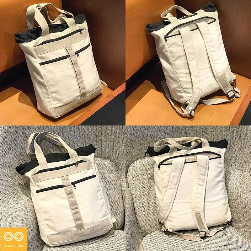 LAND SEA & SKY Organic Hemp 15" Laptop Convertible Tote - Backpack (15.5x12.5x5)