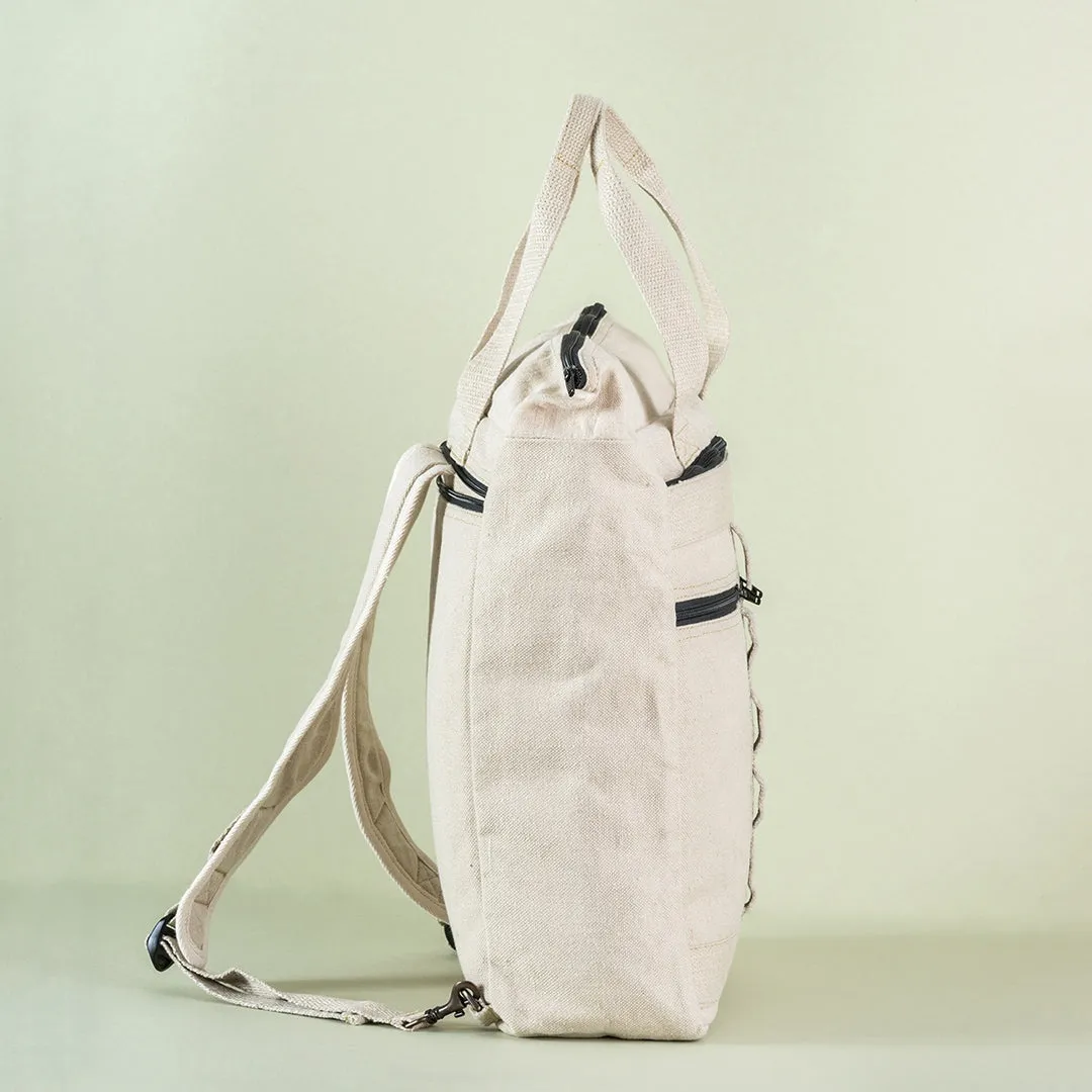 LAND SEA & SKY Organic Hemp 15" Laptop Convertible Tote - Backpack (15.5x12.5x5)
