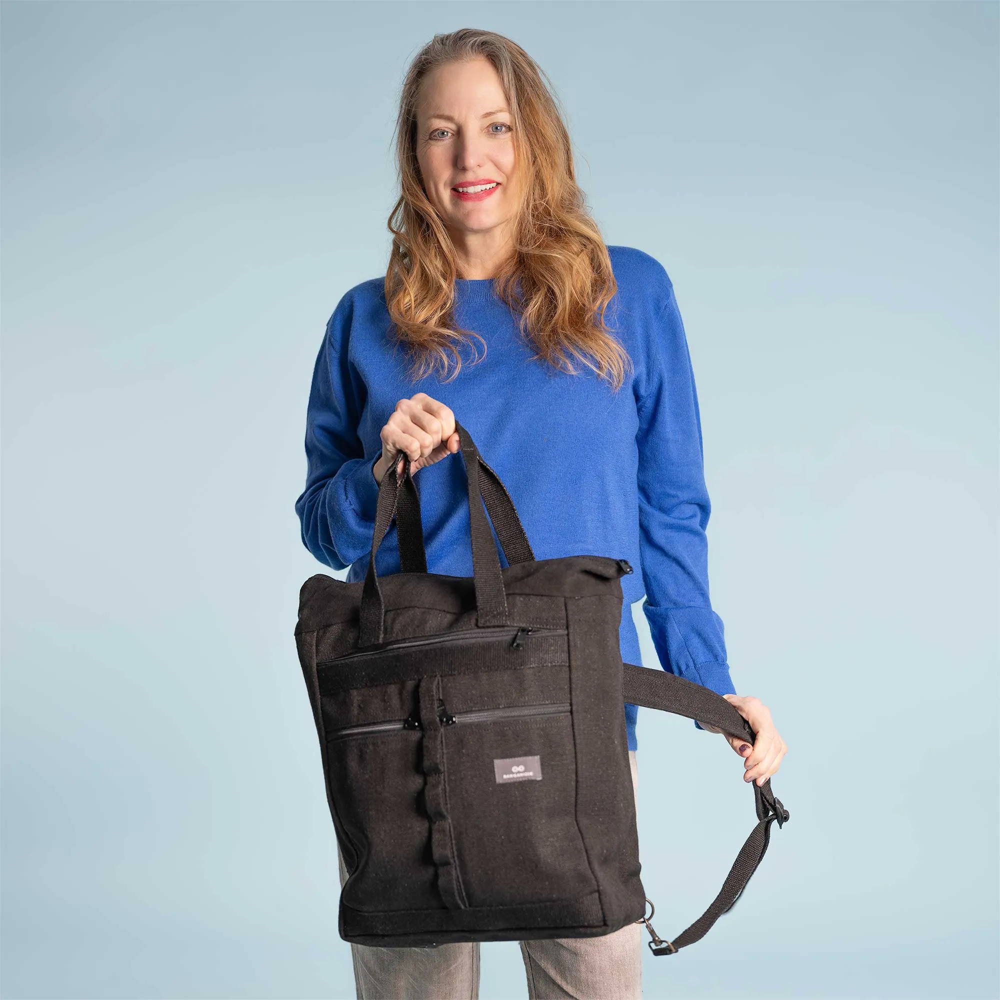 LAND SEA & SKY Organic Hemp 15" Laptop Convertible Tote - Backpack (15.5x12.5x5)