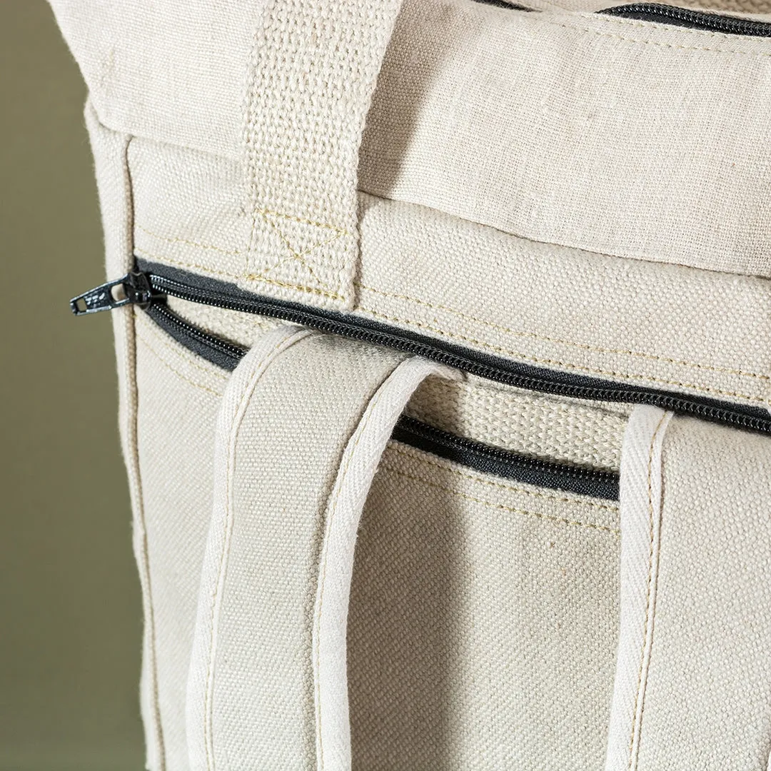 LAND SEA & SKY Organic Hemp 15" Laptop Convertible Tote - Backpack (15.5x12.5x5)