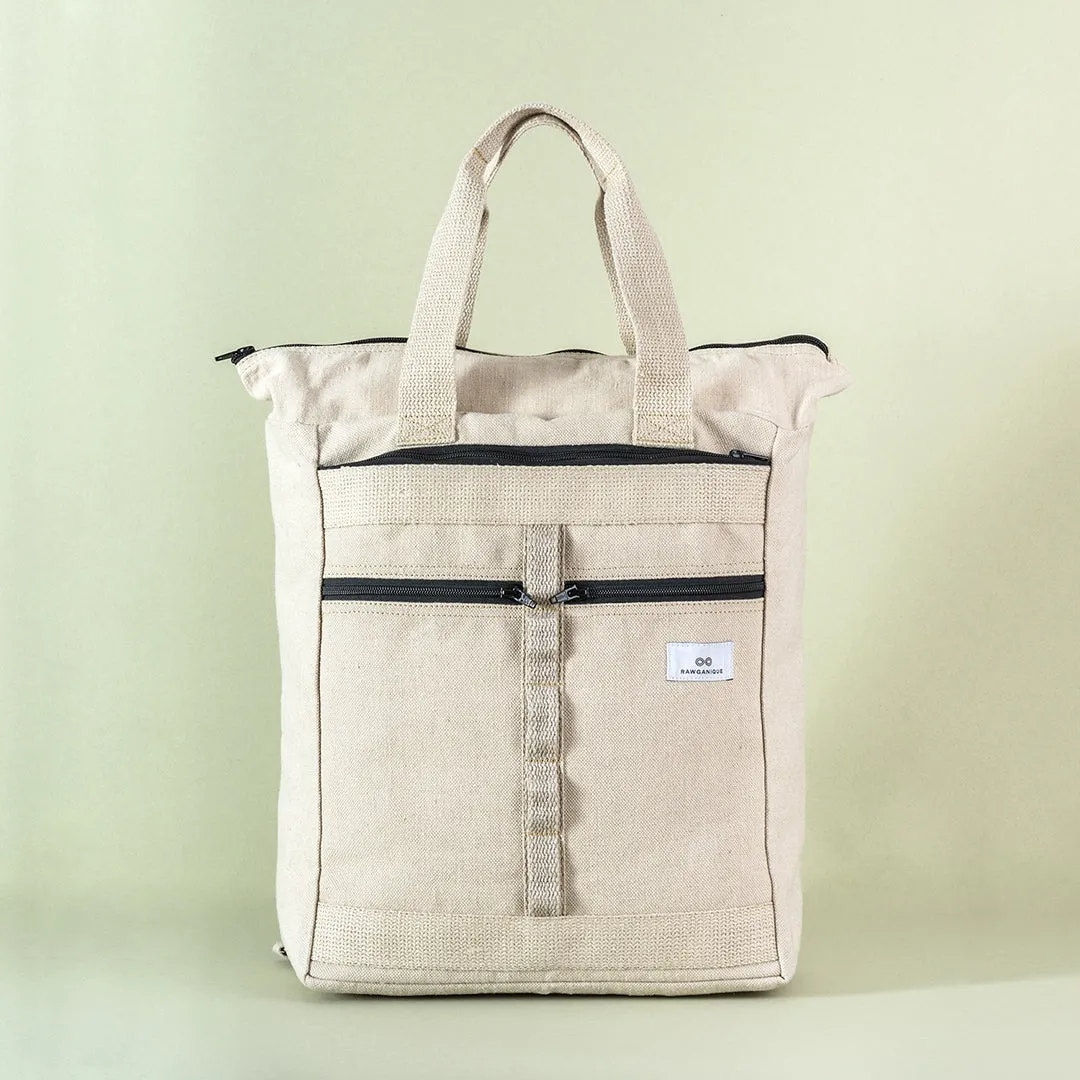 LAND SEA & SKY Organic Hemp 15" Laptop Convertible Tote - Backpack (15.5x12.5x5)