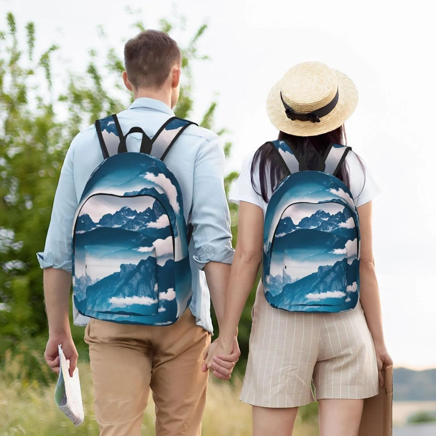 Landscape with Mountains print Backpack Travel Backpacks for Women Men College Backpack Computer Bag for Travel