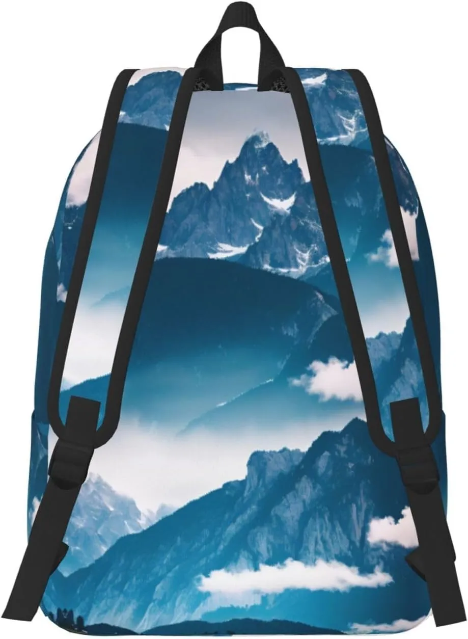 Landscape with Mountains print Backpack Travel Backpacks for Women Men College Backpack Computer Bag for Travel