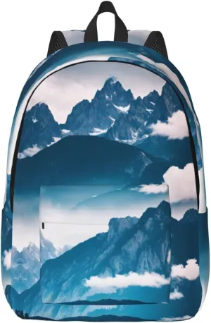 Landscape with Mountains print Backpack Travel Backpacks for Women Men College Backpack Computer Bag for Travel