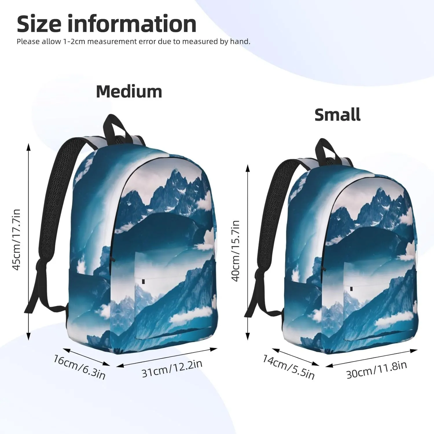 Landscape with Mountains print Backpack Travel Backpacks for Women Men College Backpack Computer Bag for Travel