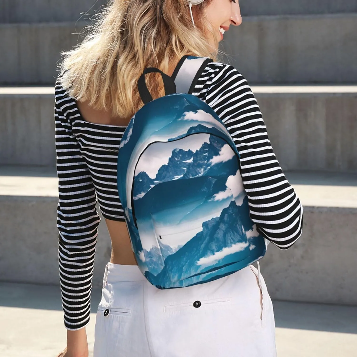 Landscape with Mountains print Backpack Travel Backpacks for Women Men College Backpack Computer Bag for Travel